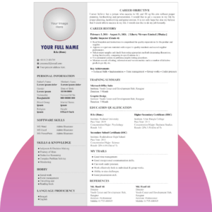 Resume Format (1 job experience)
