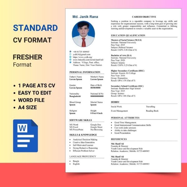Standard CV Format
